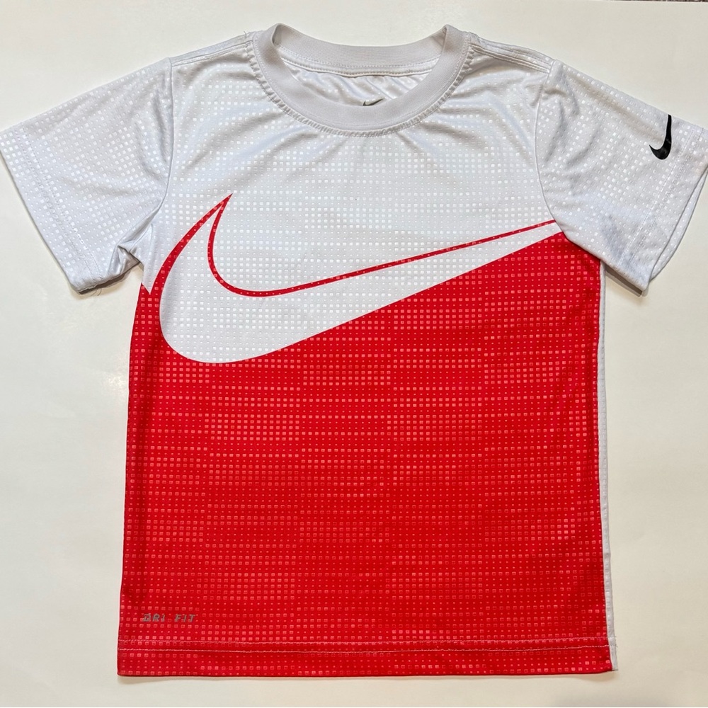 Nike Red and White Short Sleeve Tee with Swoosh